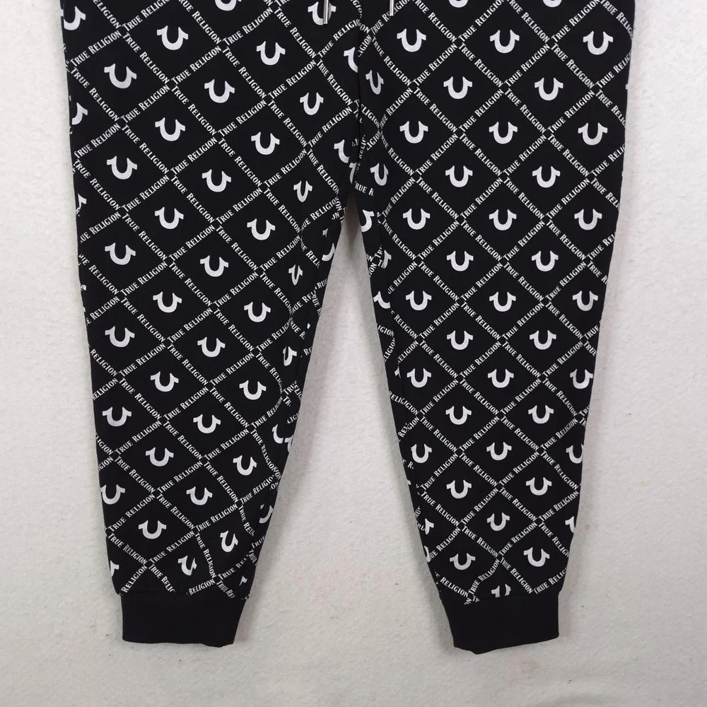 True Religion Allover Horseshoe Logo Sweatpants Joggers 2XL Casual Streetwear